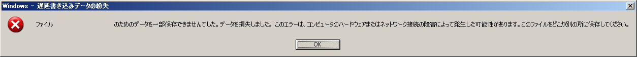 遅延書き込みデータの紛失